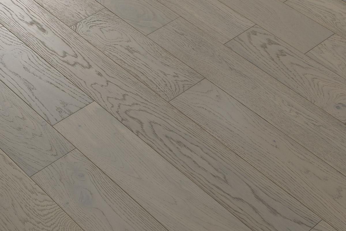 Mega Deal Engineered Rustic Oak Flooring 14mm x 125mm Mist Grey Lacquered