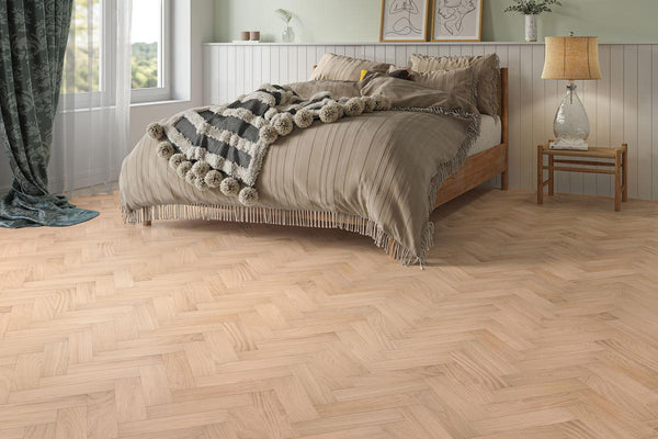 Home Choice Engineered Rustic Oak Herringbone 10mm x 80mm Natural Smooth UV Oiled
