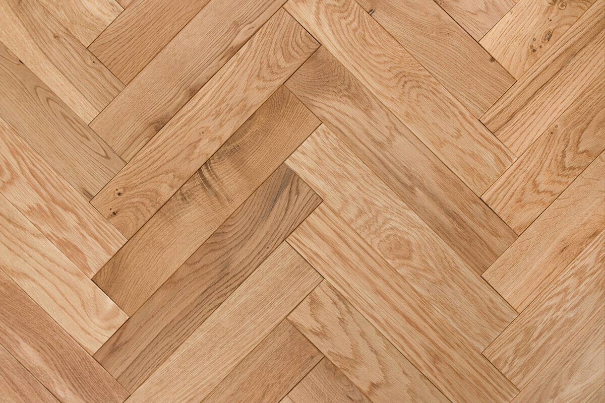 Galleria Professional Solid European Rustic Oak Herringbone Flooring 18mm x 70mm Natural UV Lacquered