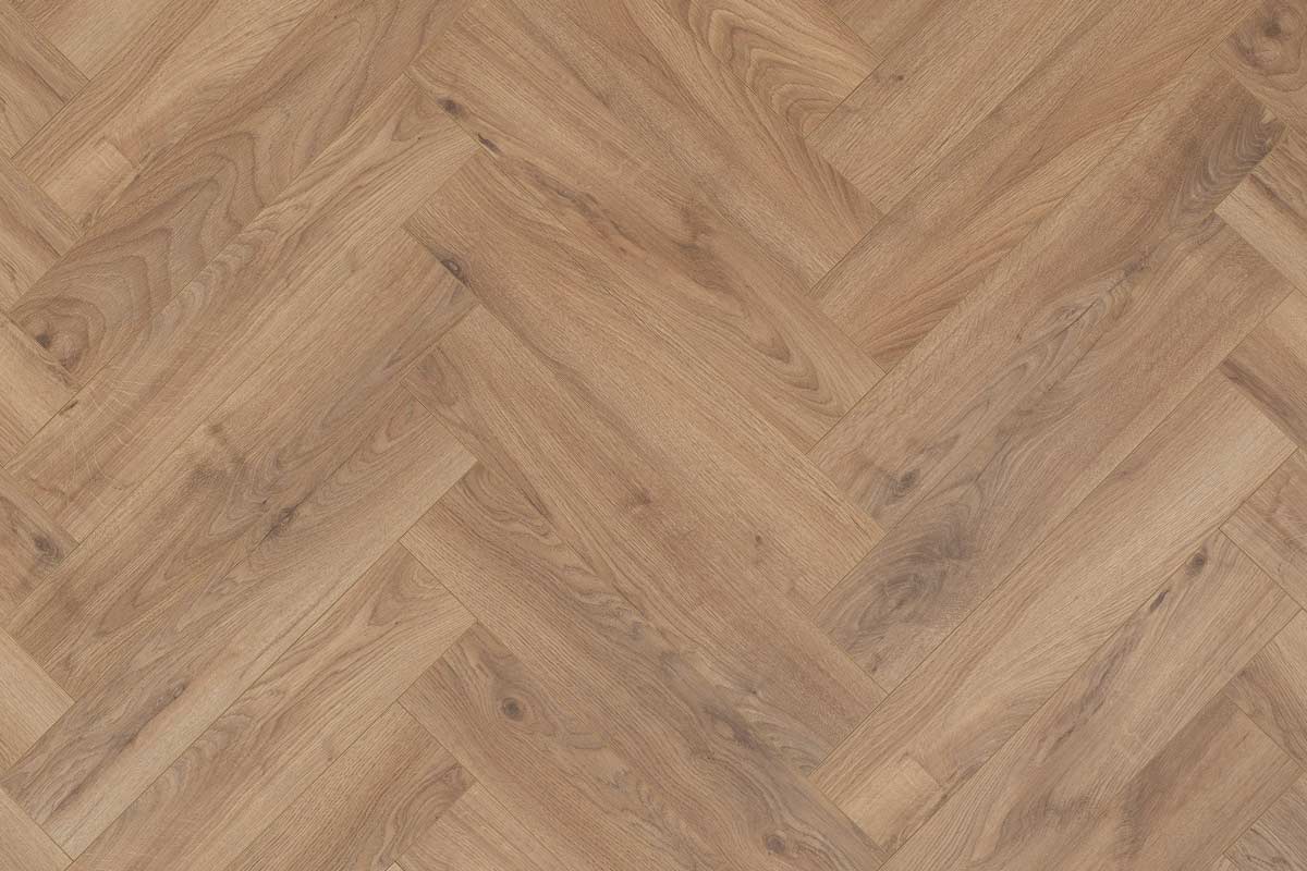 Series Woods 8mm Herringbone Laminate Flooring Golden Oak