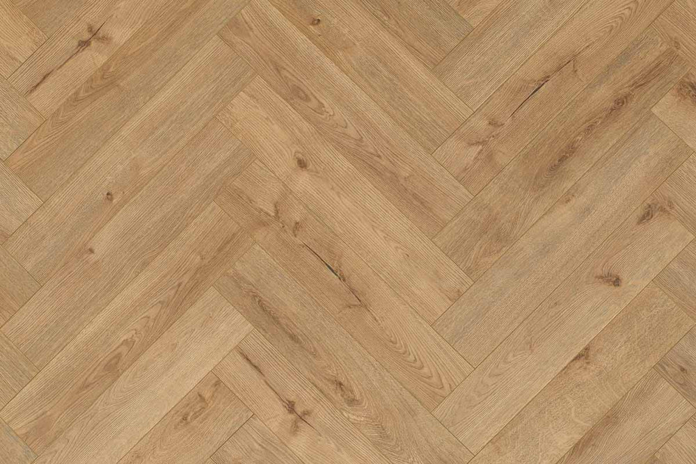 Series Woods 8mm Herringbone Laminate Flooring Sand Oak
