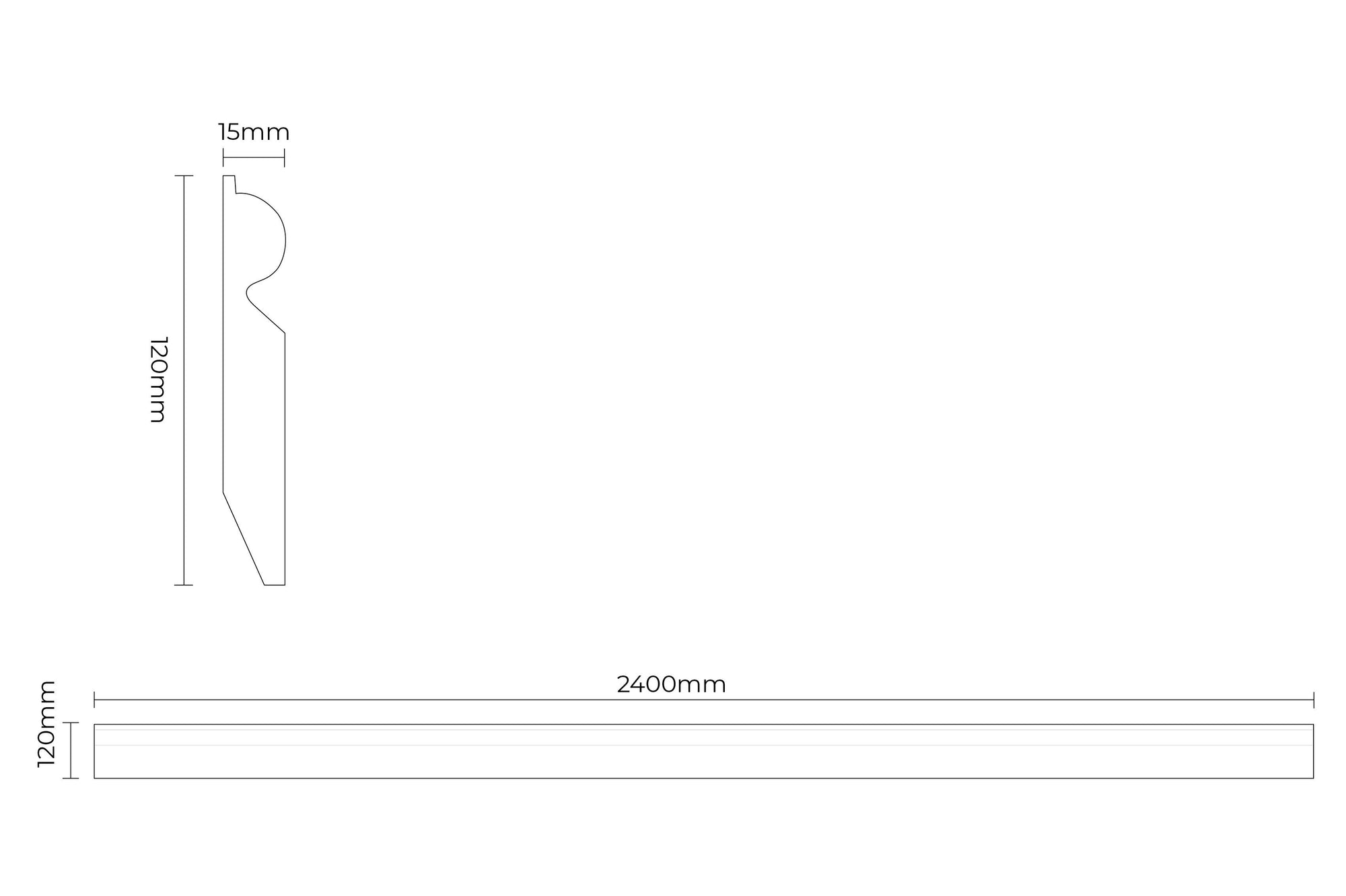 Series Laminate 2.4m Pure White Skirting