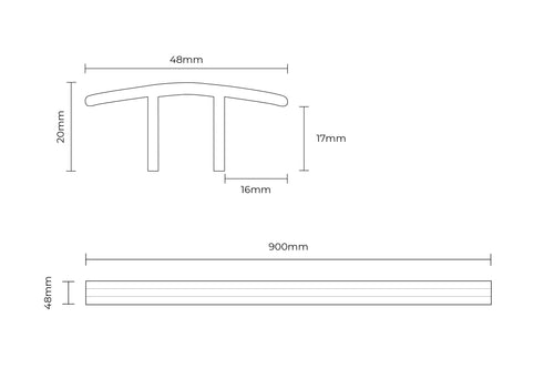 Series Laminate Door Profile 0.9m Black Brown