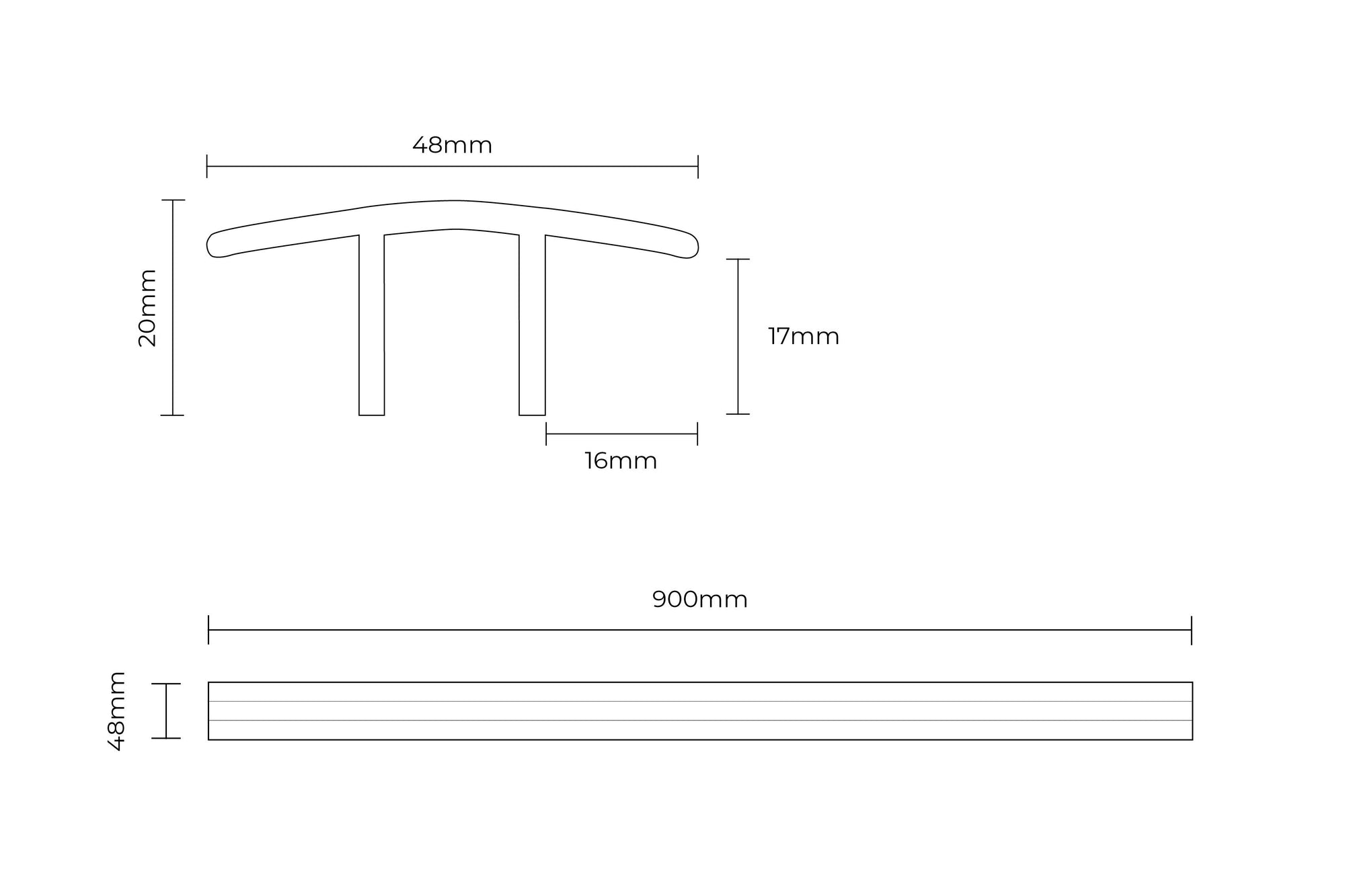 Series Laminate Door Profile 0.9m Stone Grey