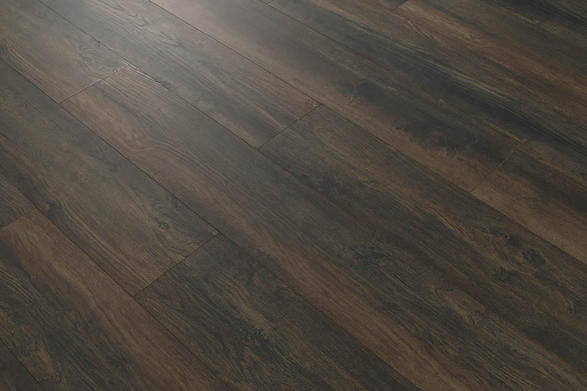 Series Woods 8mm Acoustic Laminate Roast Coffee Oak Built-in Underlay