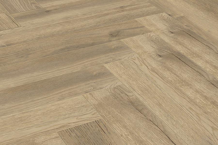 Series Woods Professional 8mm Herringbone Laminate Flooring Gentle Gold Oak