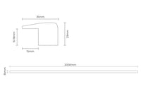 Solid Hardwood End Profile Oak 2m