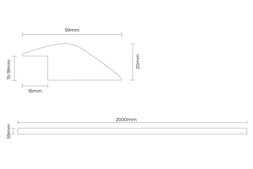 Solid Hardwood Ramp Profile 2m Espresso Natural Oak