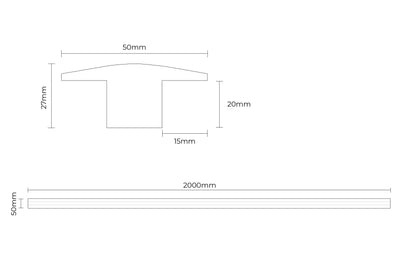 Solid Hardwood T Profile 2m Antique