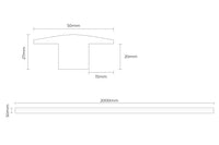 Solid Hardwood T Profile 2m Espresso Natural Oak