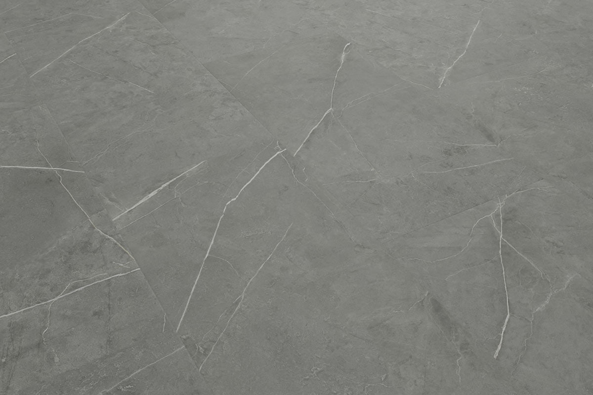 RIKU 1 STONE GRAY×GLOW Spectra Luxury Rigid Core Click Vinyl Slate Grey Tile Built-In Underla