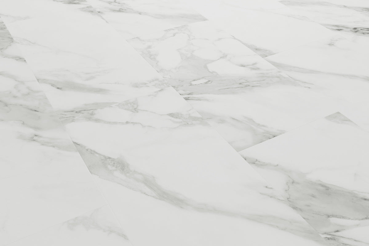 Spectra Luxury Rigid Core Click Vinyl Winter White Tile Built-In Underlay