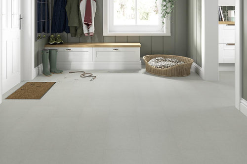 Spectra Luxury Rigid Core Click Vinyl Oyster White Tile Built-in Underlay