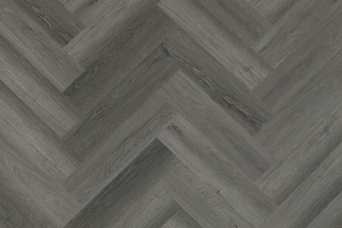 Spectra Luxury Rigid Core Click Vinyl Pewter Grey Herringbone Built-in Underlay