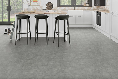 Spectra Luxury Rigid Core Click Vinyl Smoke Grey Tile Built-in Underlay
