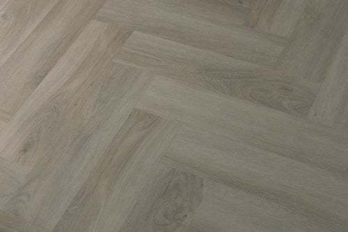 Spectra Luxury Rigid Core Click Vinyl Soft Pebble Grey Herringbone Built-in Underlay