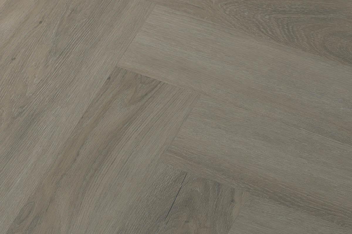 Spectra Luxury Rigid Core Click Vinyl Soft Pebble Grey Herringbone Built-in Underlay
