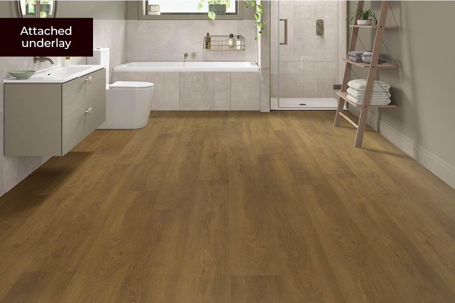 Spectra Luxury Rigid Core Click Vinyl Gingerbread Oak Plank Built-in Underlay