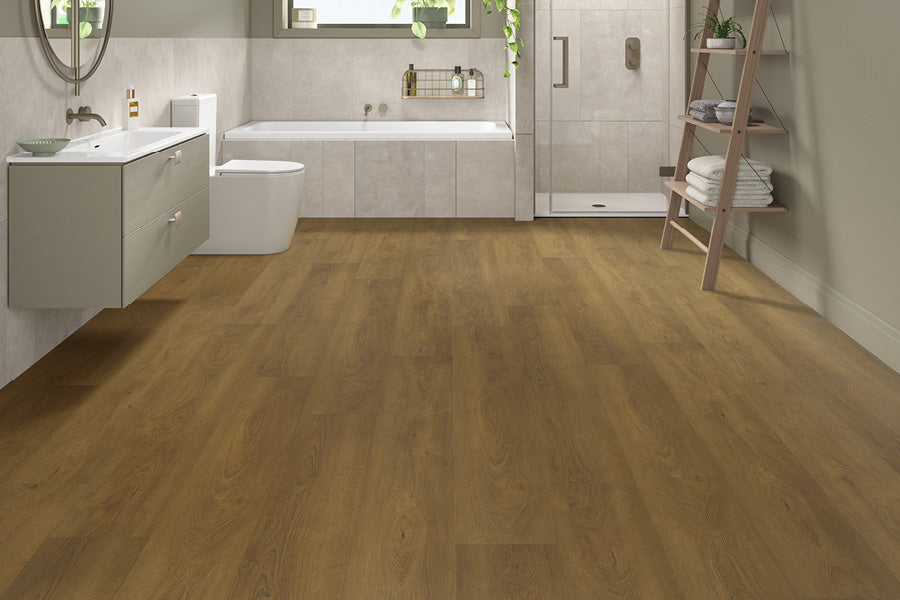 Spectra Luxury Rigid Core Click Vinyl Gingerbread Oak Plank Built-in Underlay