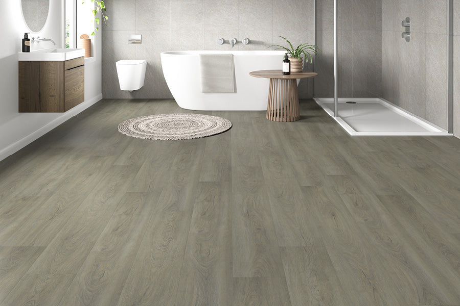 Spectra Luxury Rigid Core Click Vinyl Soft Pebble Grey Plank Built-in Underlay