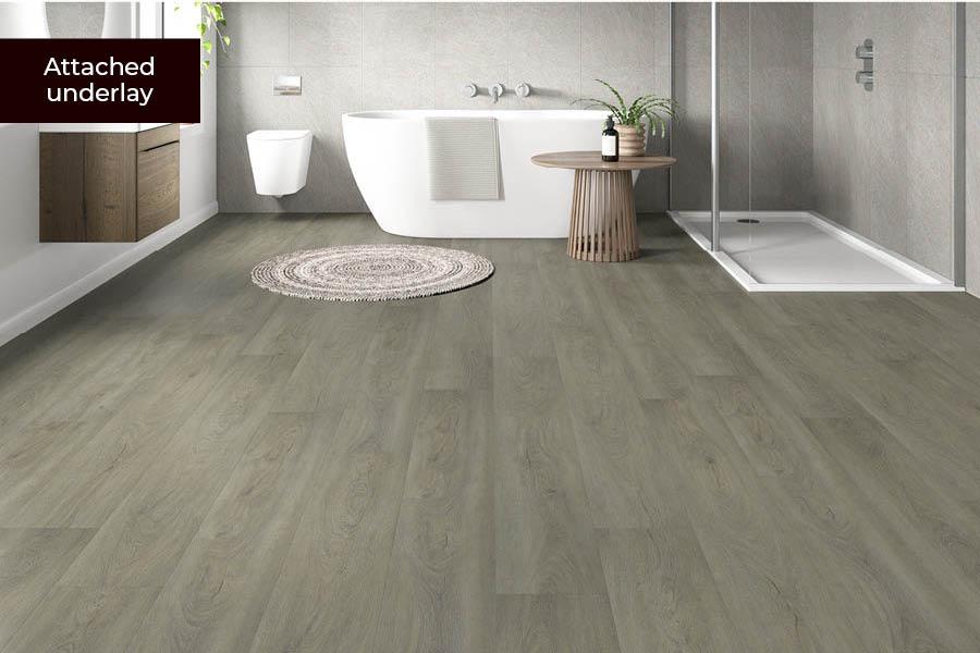 Spectra Luxury Rigid Core Click Vinyl Soft Pebble Grey Plank Built-in Underlay