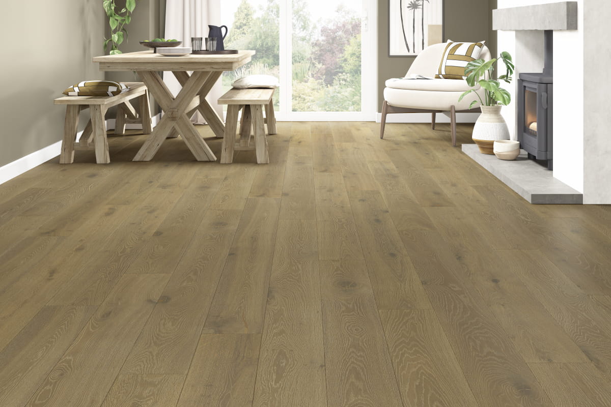 Galleria Professional Engineered European Rustic Oak Flooring 20mm x 190mm Stoney Grey