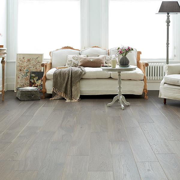 Home Choice Engineered European Rustic Oak Flooring 14mm x 180mm Paloma Grey Lacquered