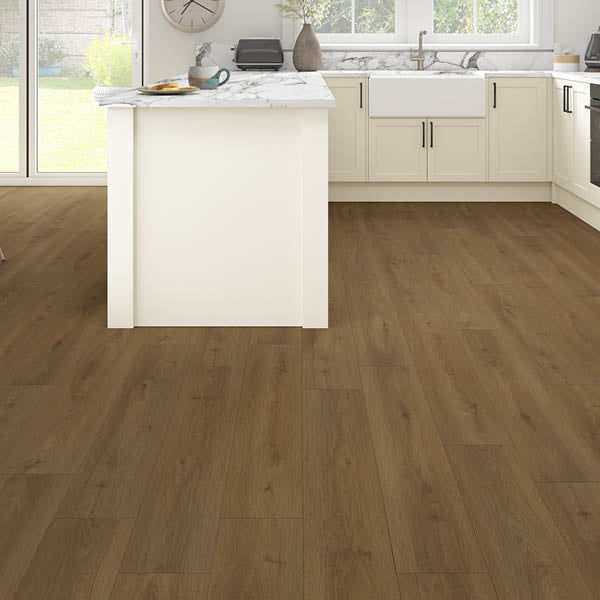 Series Woods 8mm Acoustic Laminate Rustic Natural Oak Built-in Underlay
