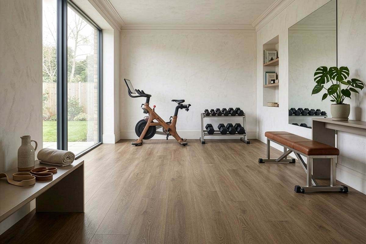 Spectra Luxury Gluedown Vinyl Flooring Greige Oak Plank