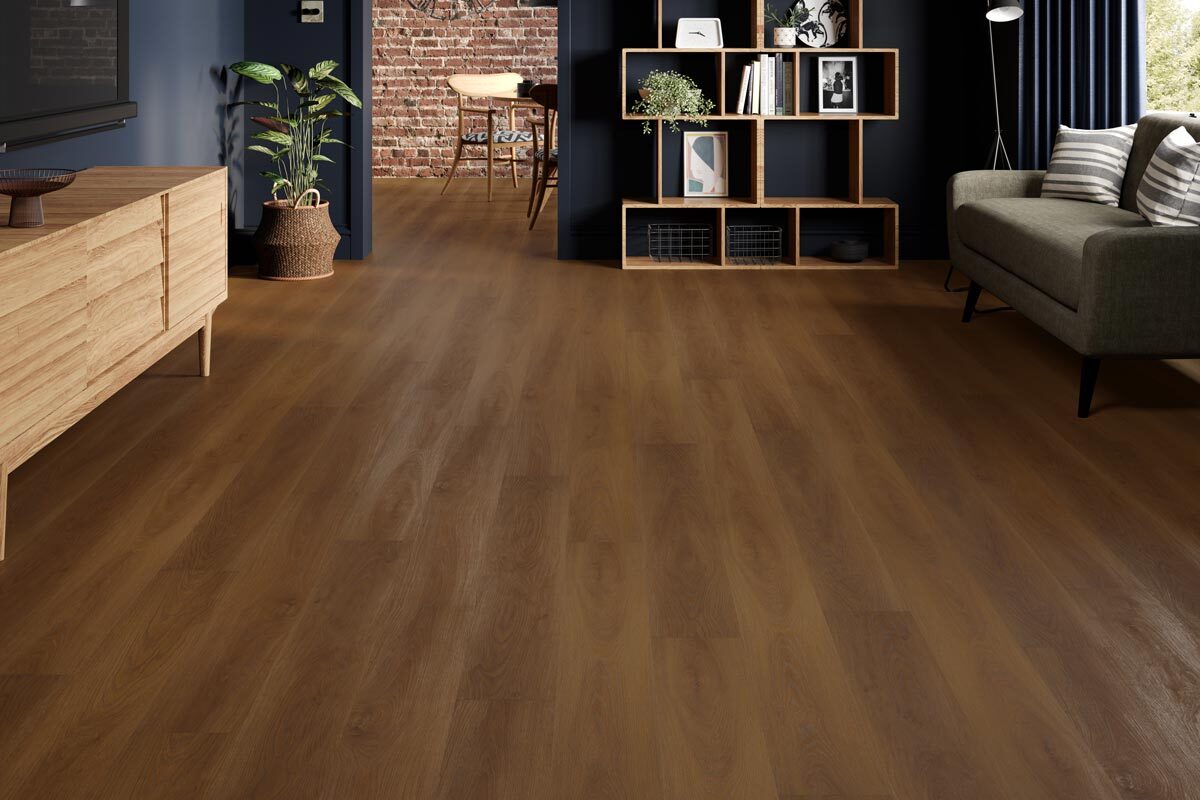 Spectra Luxury Gluedown Vinyl Flooring Brown Oak Plank
