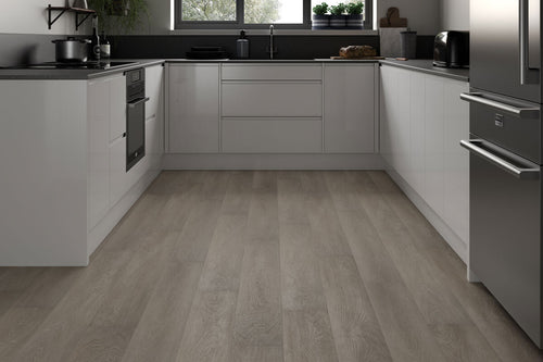 Spectra Luxury Gluedown Vinyl Flooring Light Grey Oak Plank