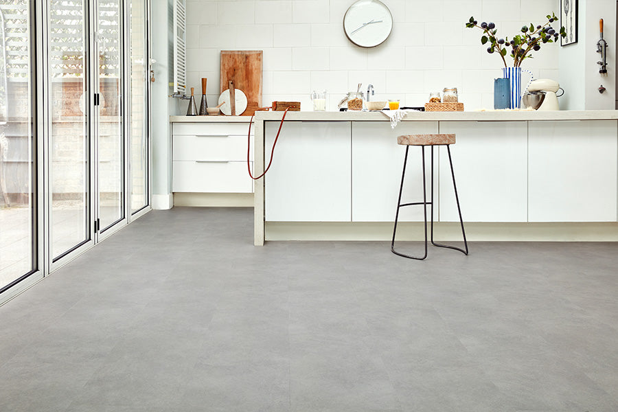 Spectra Light Grey Cement Tile Luxury Click Vinyl Flooring