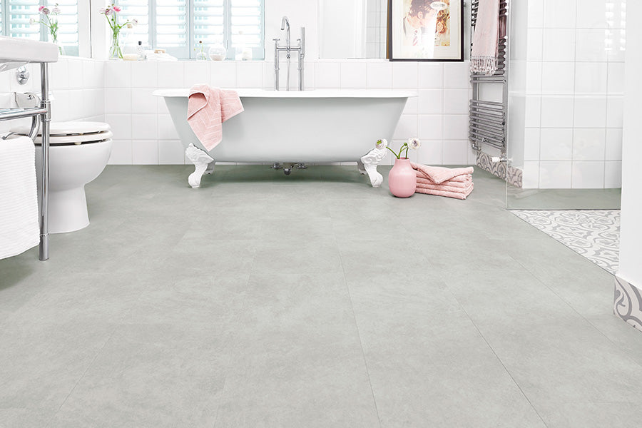 Spectra Light Grey Cement Tile Luxury Click Vinyl Flooring