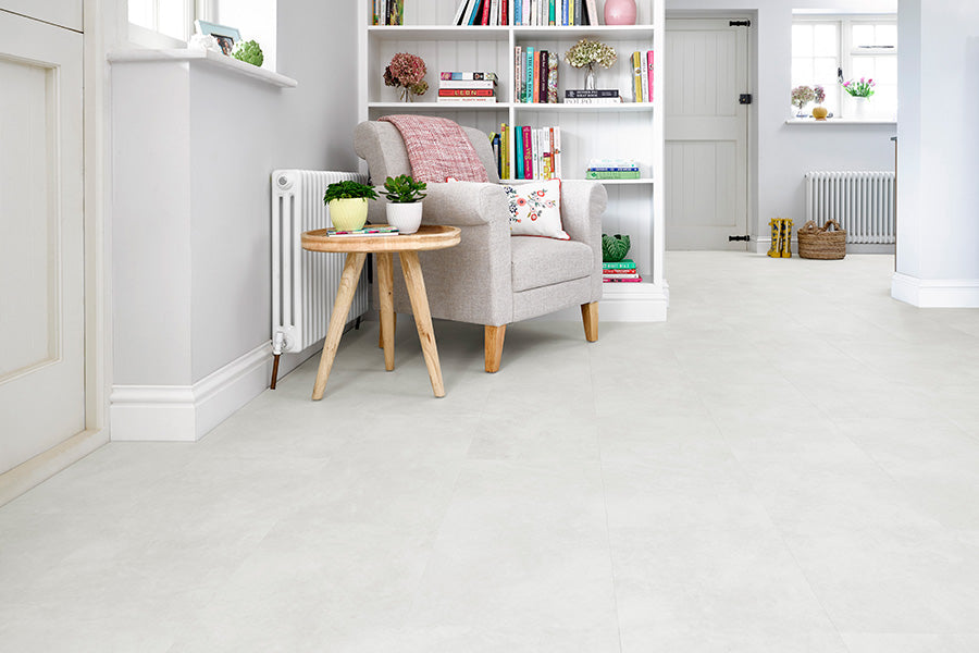 Spectra Polar White Stone Tile Luxury Click Vinyl Flooring