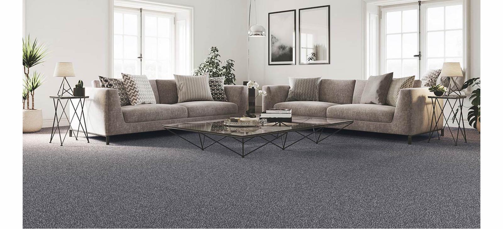 Dark grey carpet living room